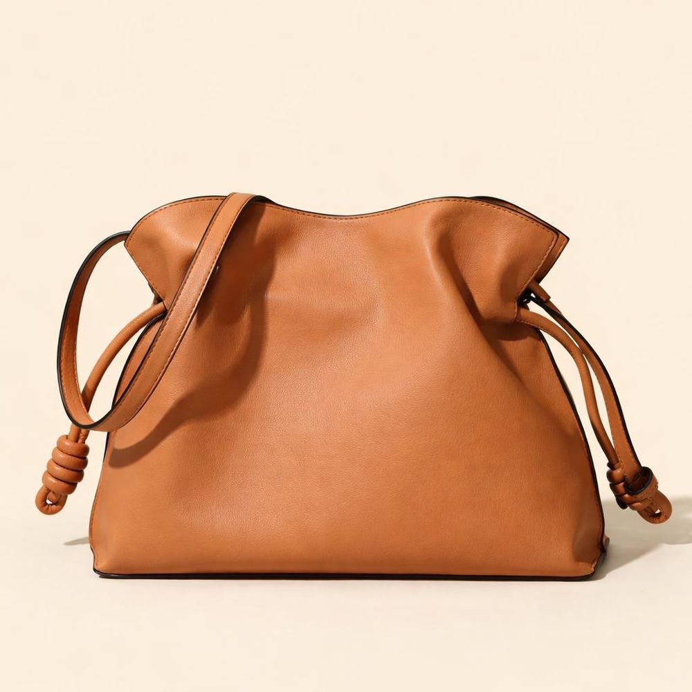 Caramel Color Leather Crossbody Bag – Cloud - Shoulder Bag from Tin Bucket Mercantile
