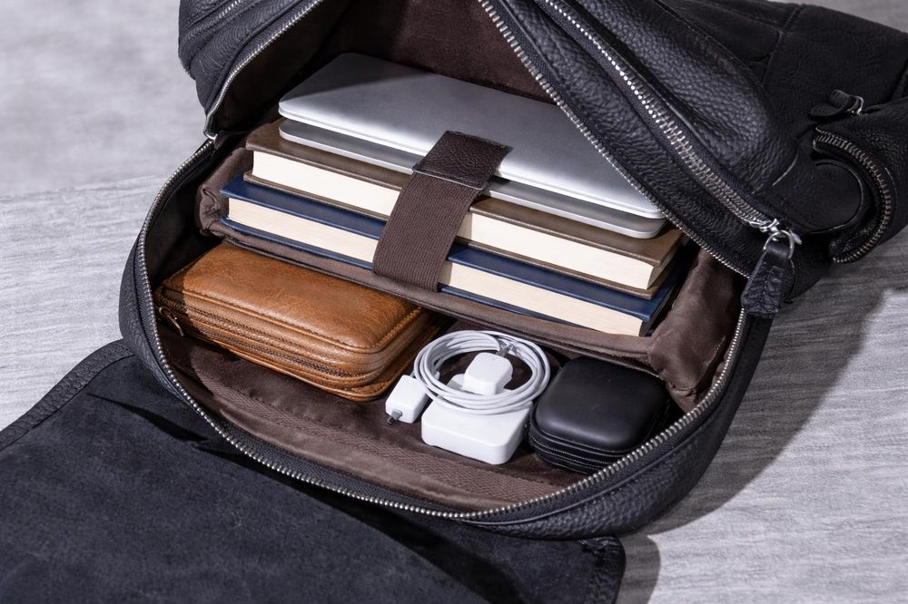 First Layer Leather Men Backpack detail photo 3
