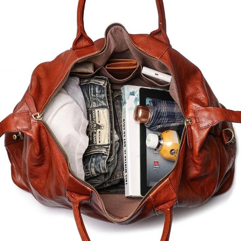 Full Grain Leather Duffel Bag for Men detail photo 4