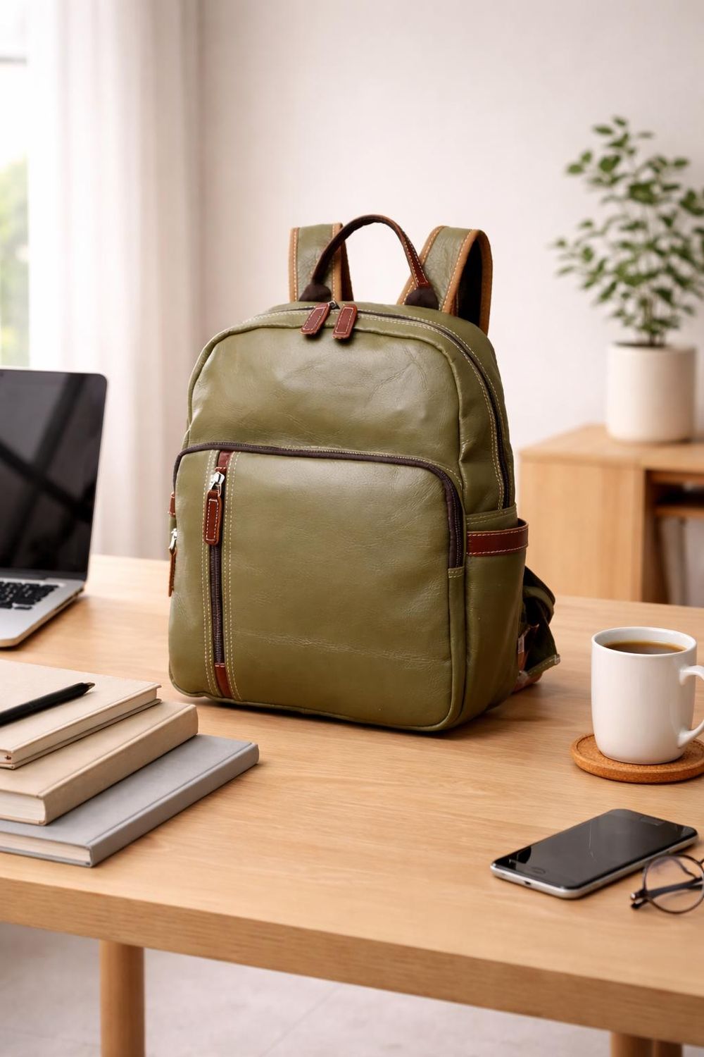 Genuine Leather Backpack for Men detail photo 4