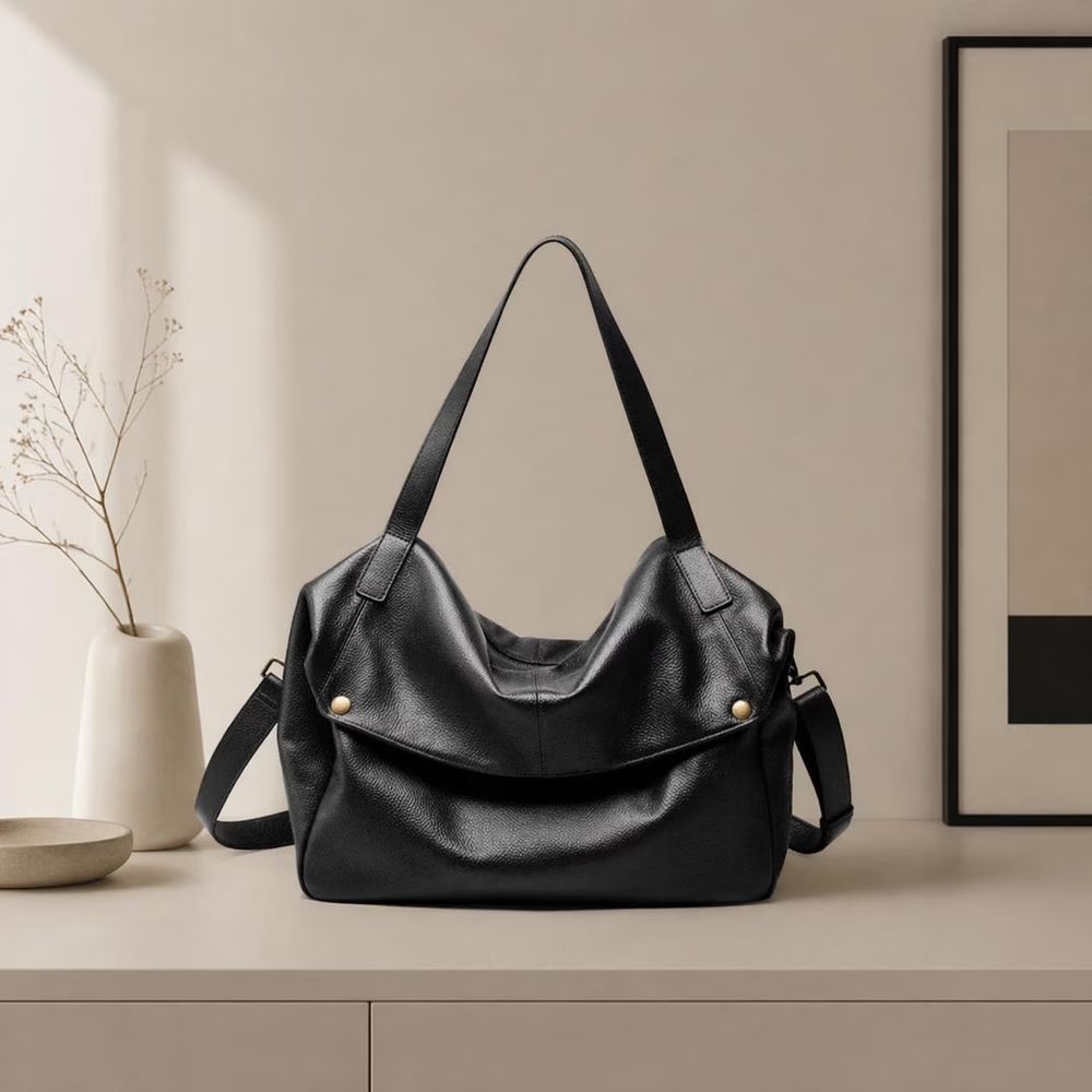 Genuine Leather Hobo Bag detail photo 2