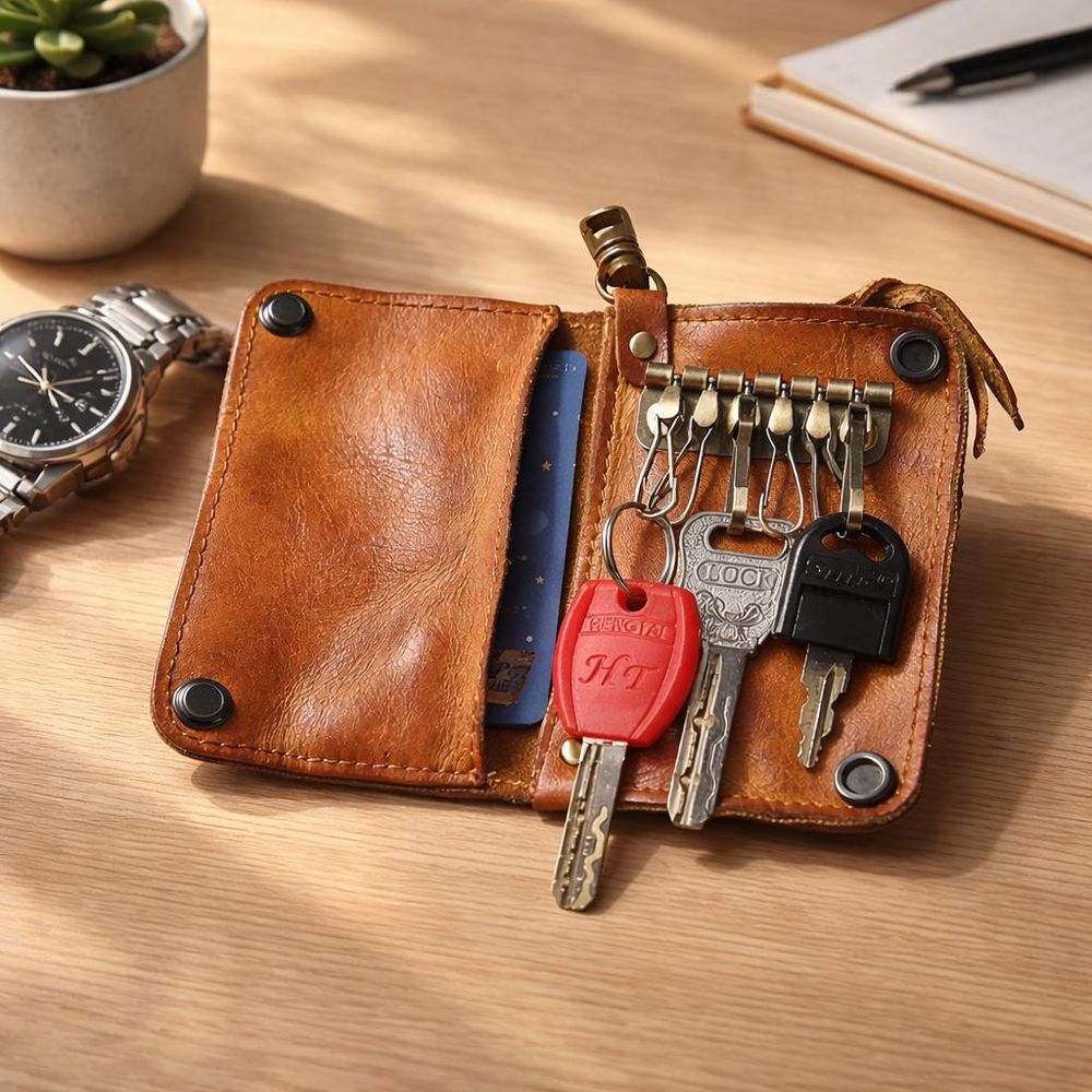 Genuine Leather Key Bag – Waist Hanging detail photo 4
