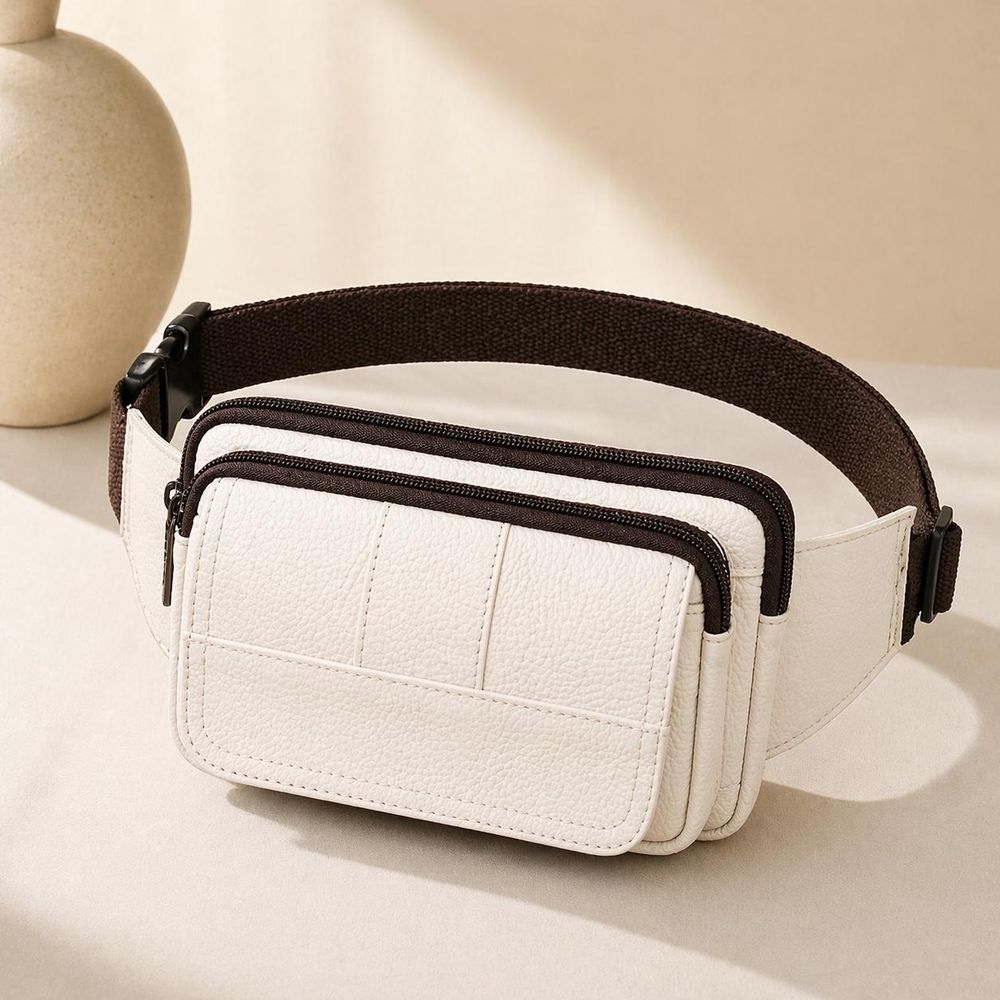 Genuine Leather Men's Waist Bag detail photo 4