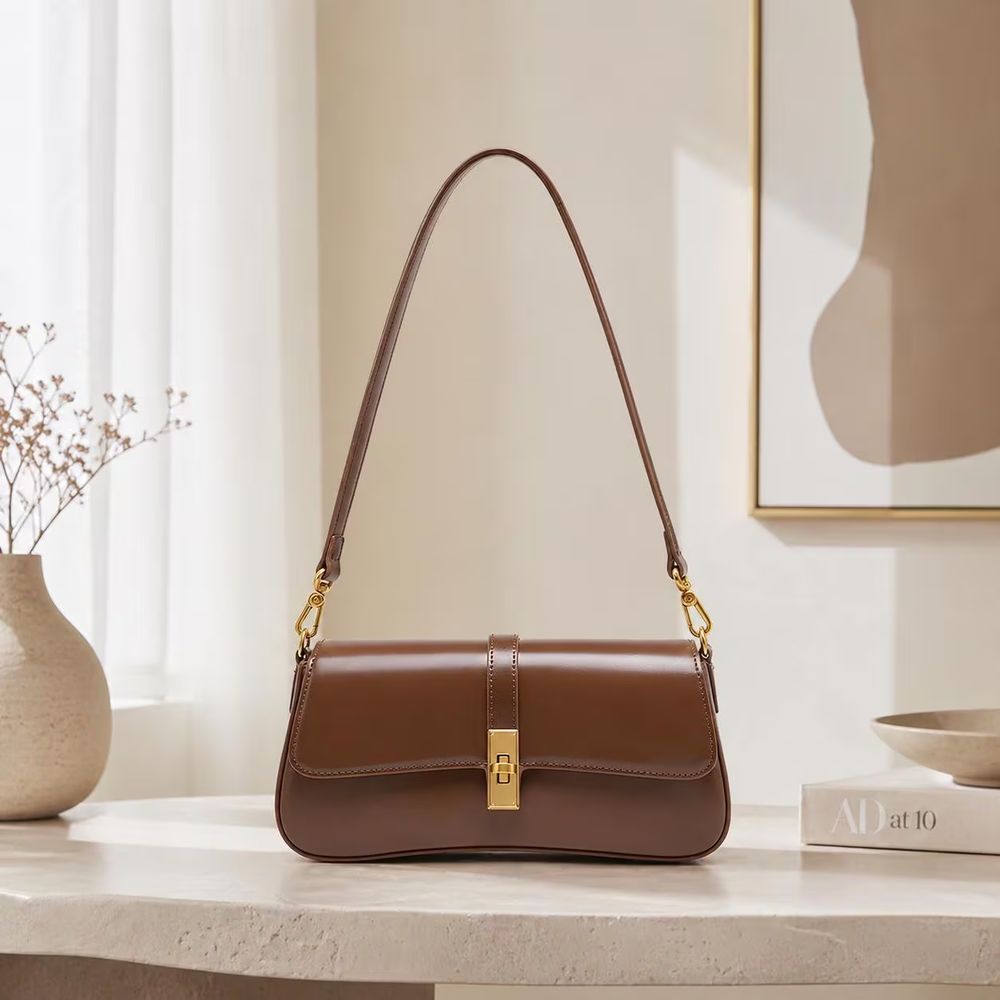 Genuine Leather Shoulder Bag, Elegant Everyday - Shoulder Bag from Tin Bucket Mercantile