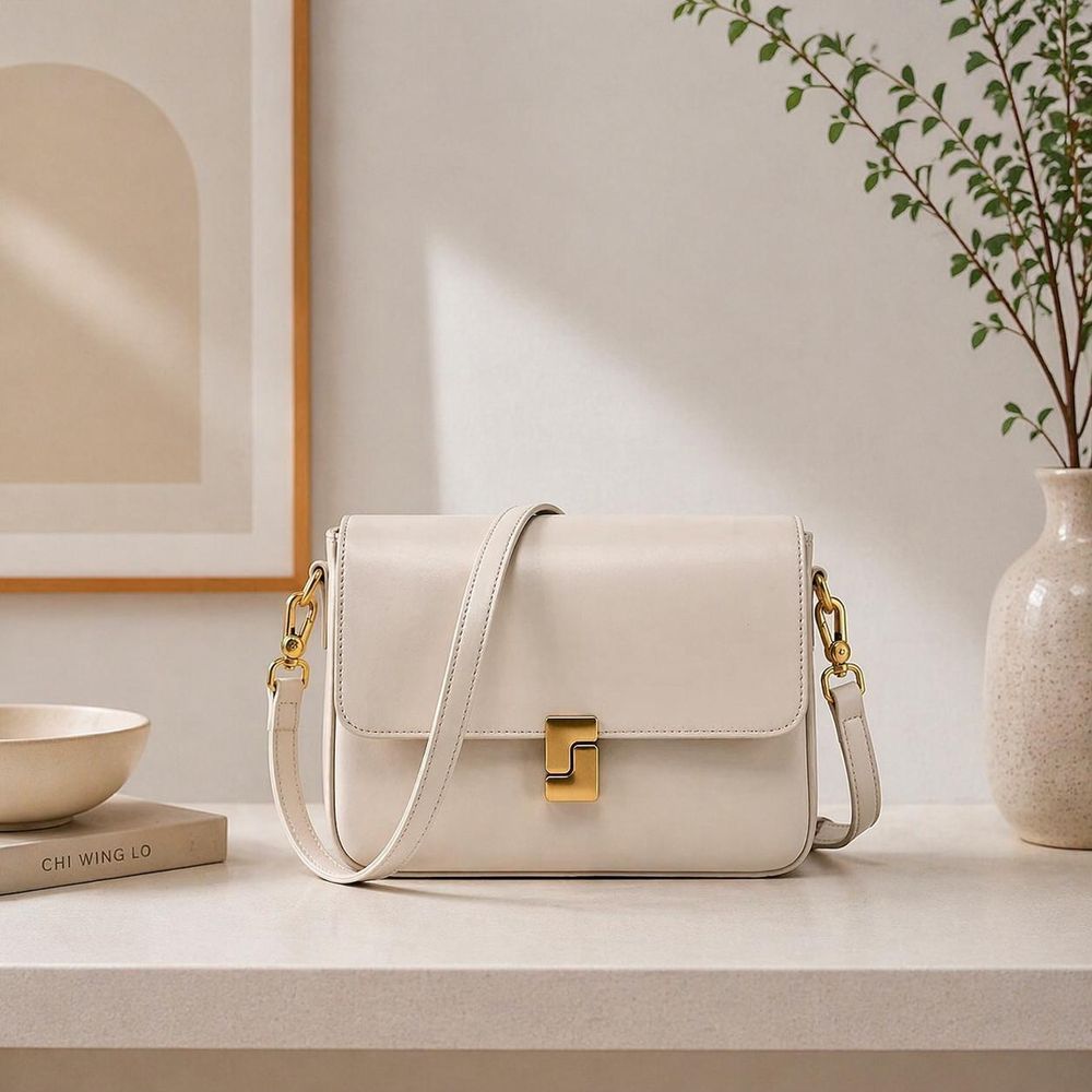 Genuine Leather Small Square Crossbody Bag detail photo 4