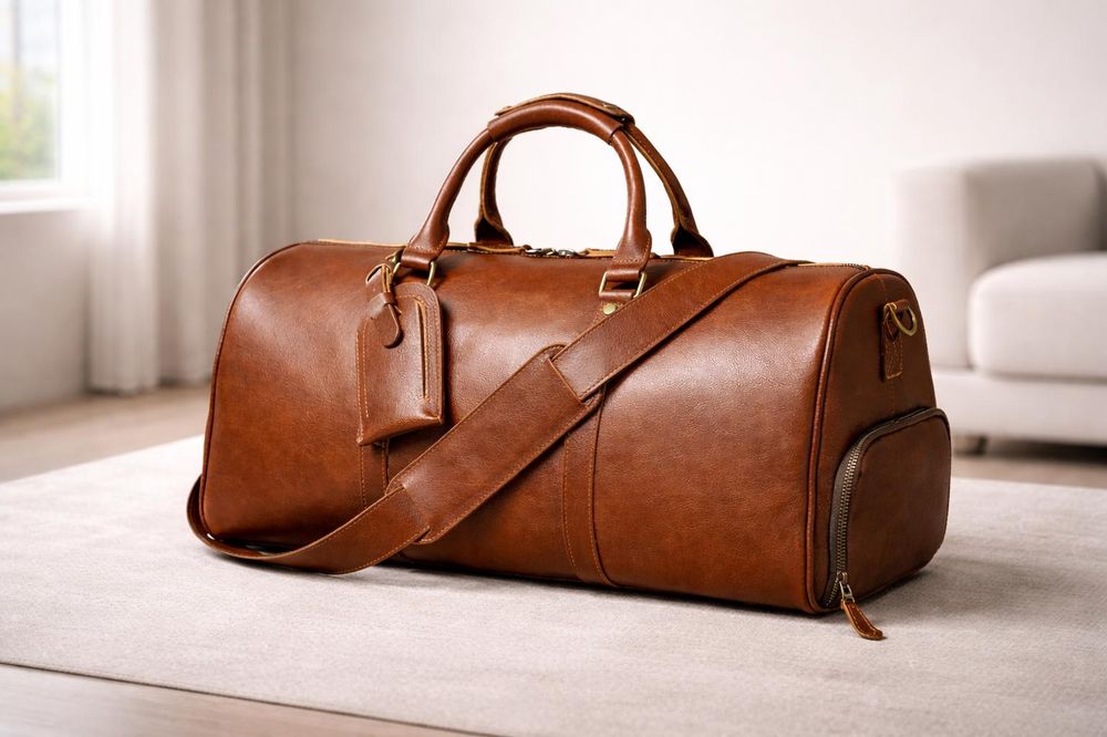 Genuine Leather Travel Duffel Bag – Luxury - Travel Bag from Tin Bucket Mercantile