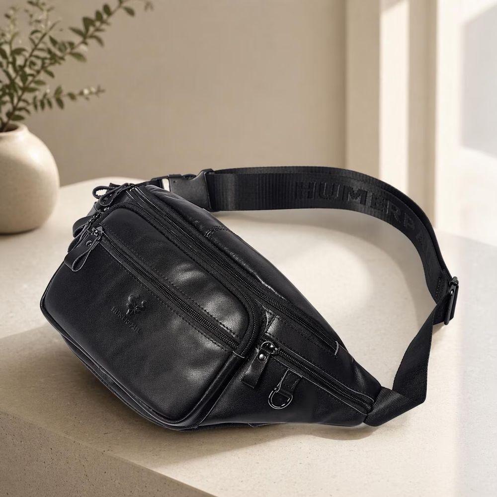Genuine Leather Waist Bag, Casual Fanny detail photo 2