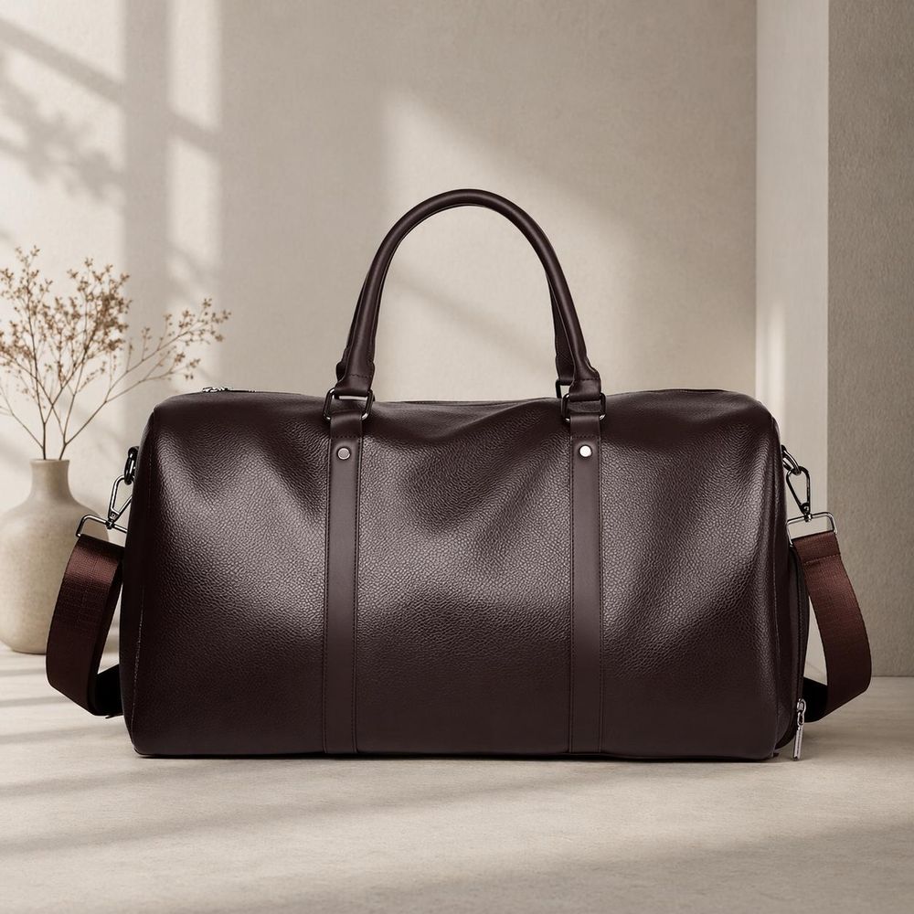 Large Capacity Leather Travel Bag – Men's - Travel Bag from Tin Bucket Mercantile
