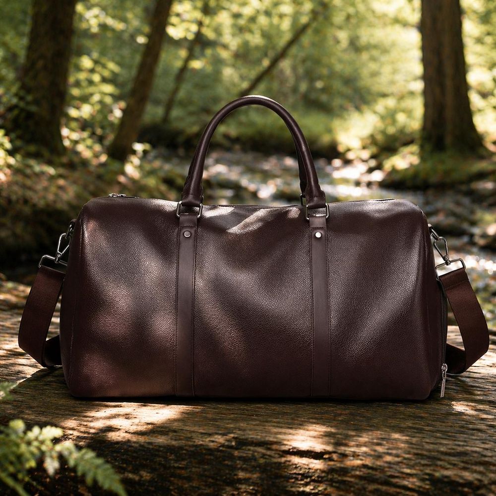 Large Capacity Leather Travel Bag – Men's detail photo 3