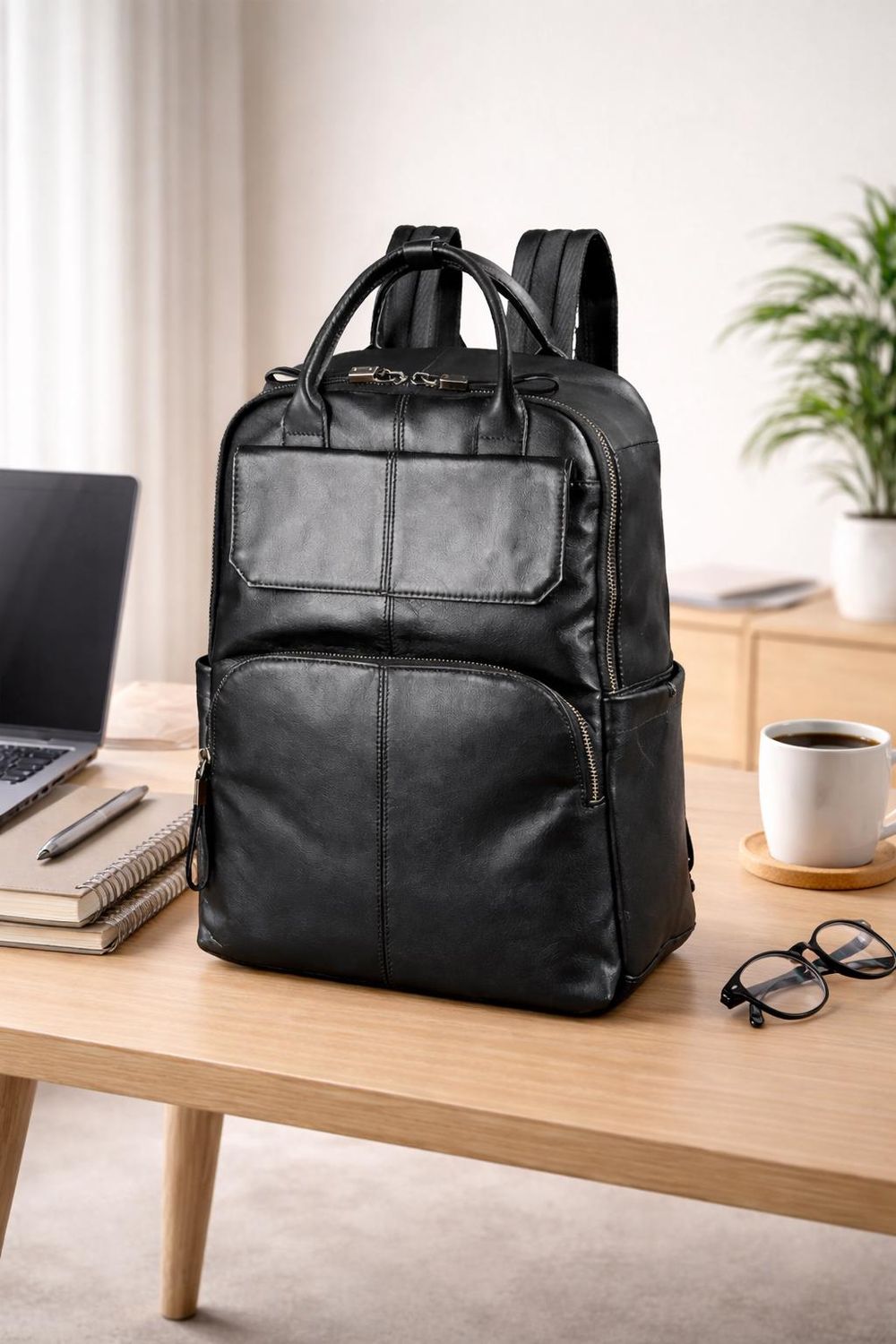 Leather Men’s Shoulder Backpack - Backpack from Tin Bucket Mercantile
