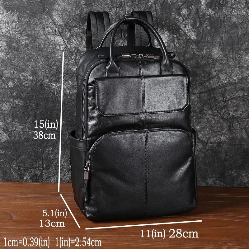 Leather Men’s Shoulder Backpack detail photo 4