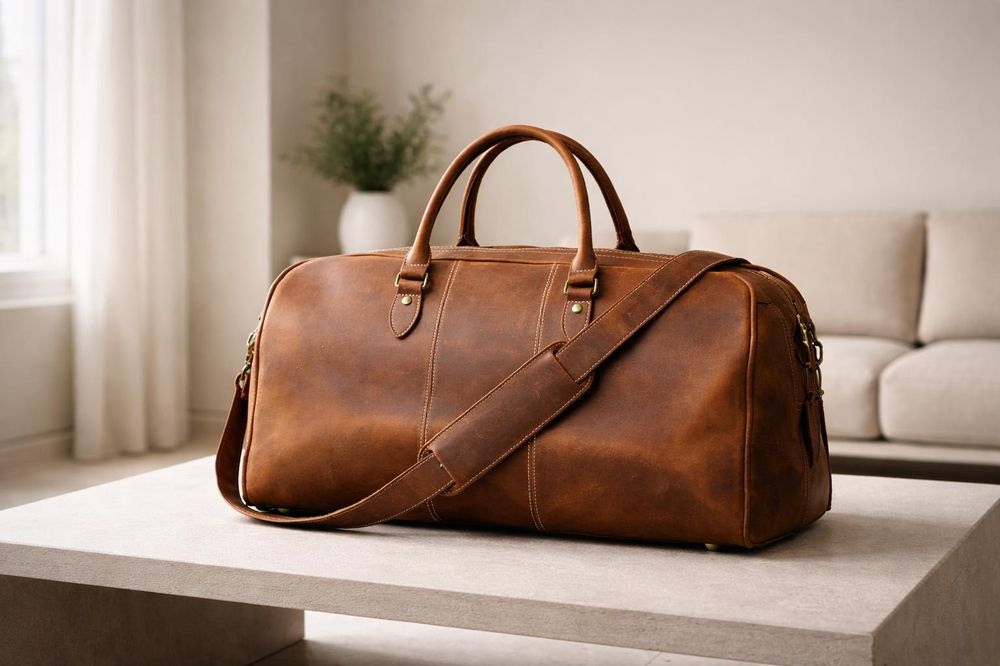 Leather Travel Tote – Crazy Horse Cowhide - Travel Bag from Tin Bucket Mercantile