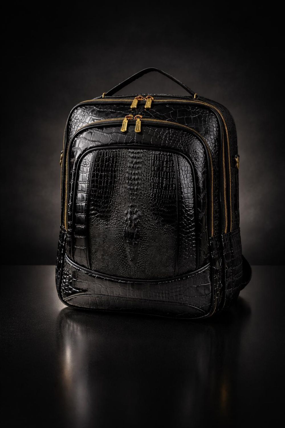Luxury Crocodile Pattern Backpack detail photo 2