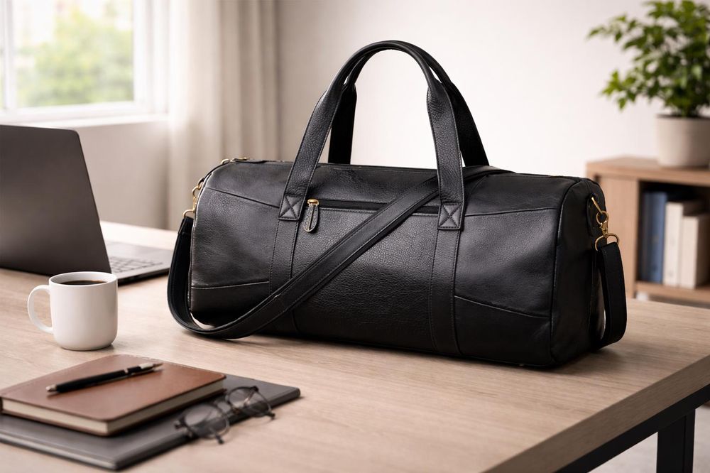 Luxury Genuine Leather Travel Bag – Vintage detail photo 2