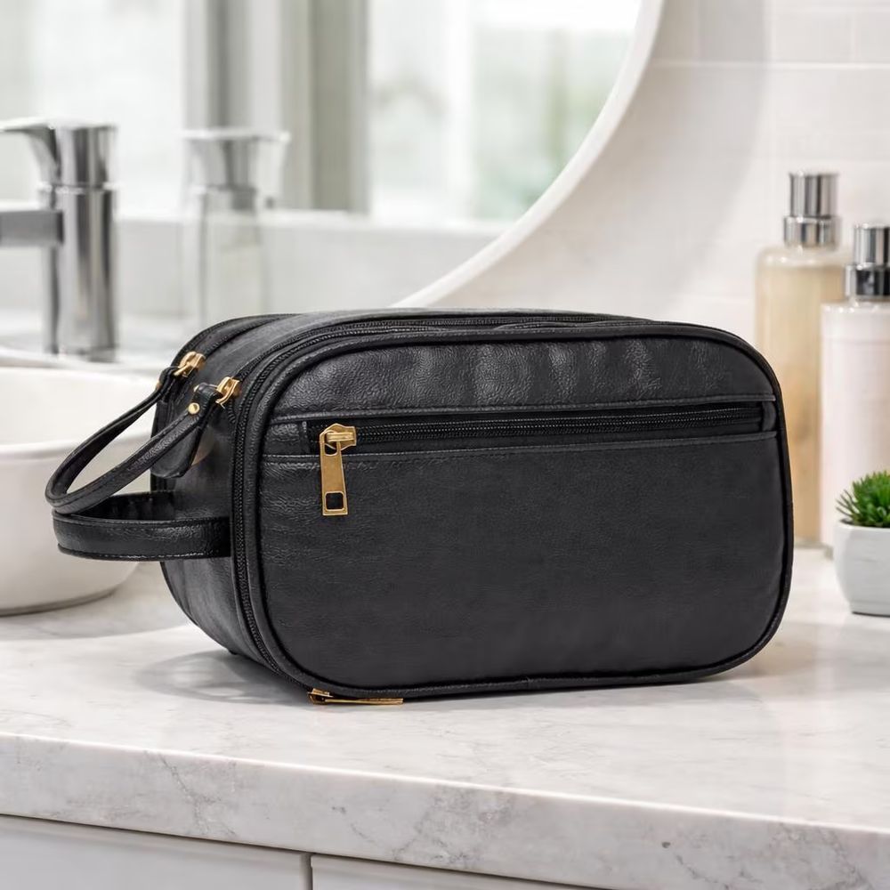 Luxury PU Leather Wash Bag - Bathroom detail photo 2