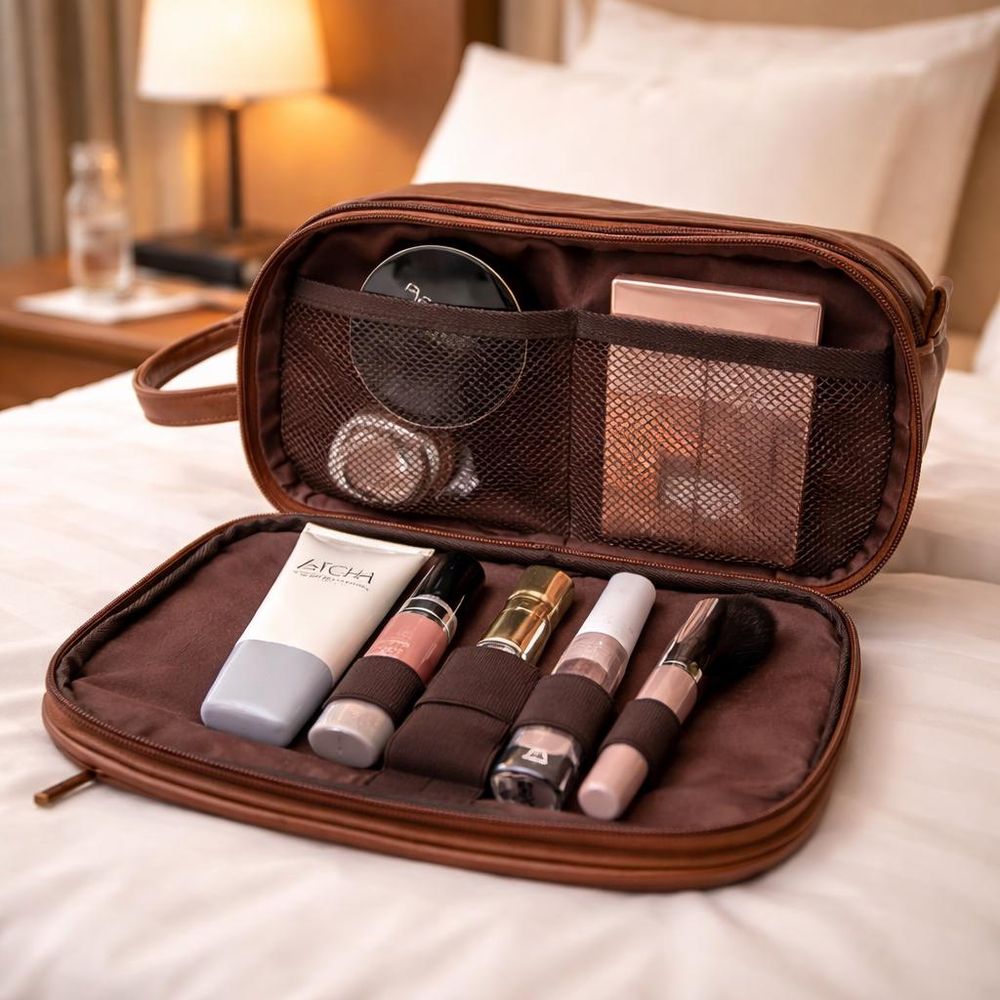 Luxury PU Leather Wash Bag - Bathroom detail photo 4