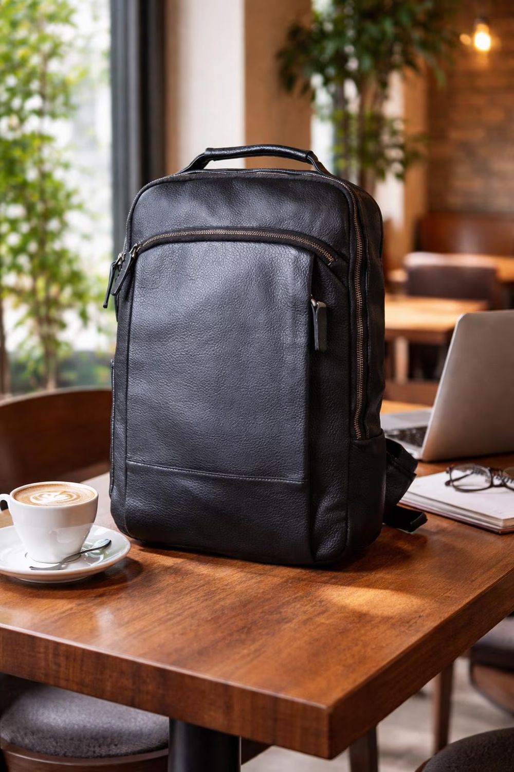 Men's Genuine Leather Backpack – Fashionable detail photo 4