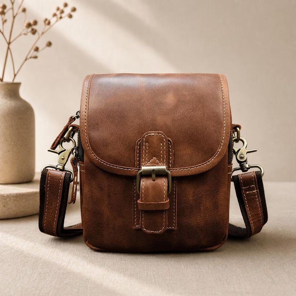Men's Genuine Leather Crossbody Bag - Waist Bag from Tin Bucket Mercantile