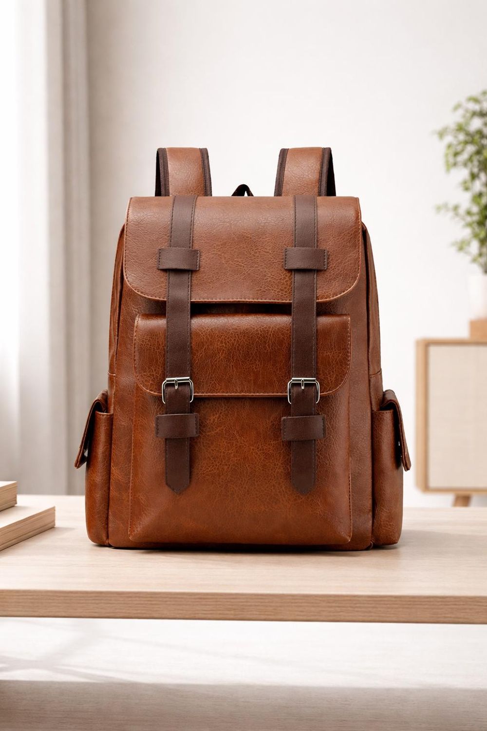 Men's PU Leather Laptop Backpack - Backpack from Tin Bucket Mercantile