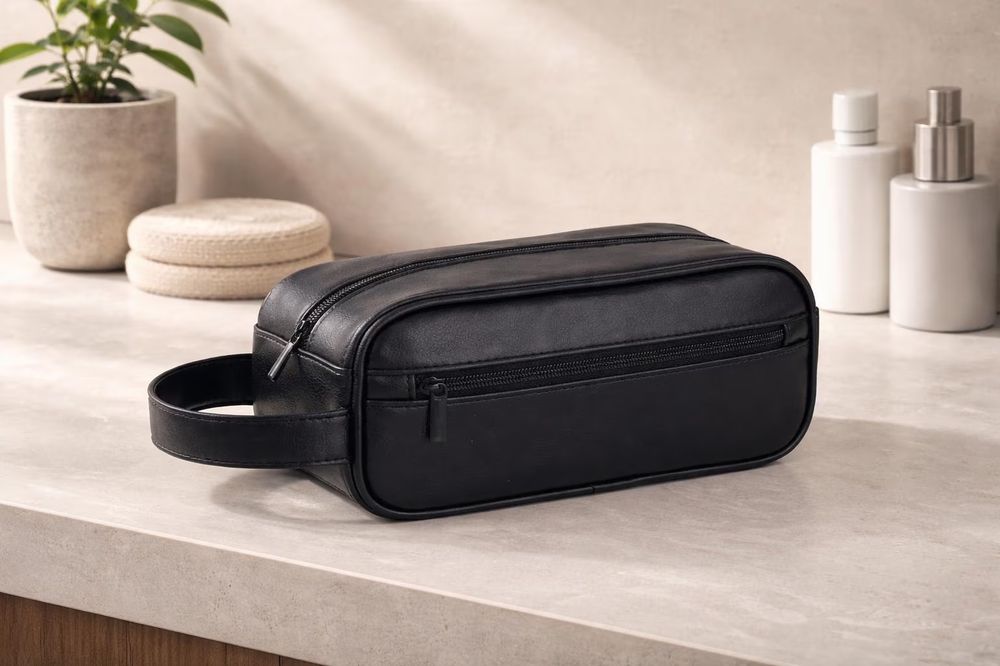 Men's PU Leather Wash Bag - Travel - Cosmetic Bag from Tin Bucket Mercantile