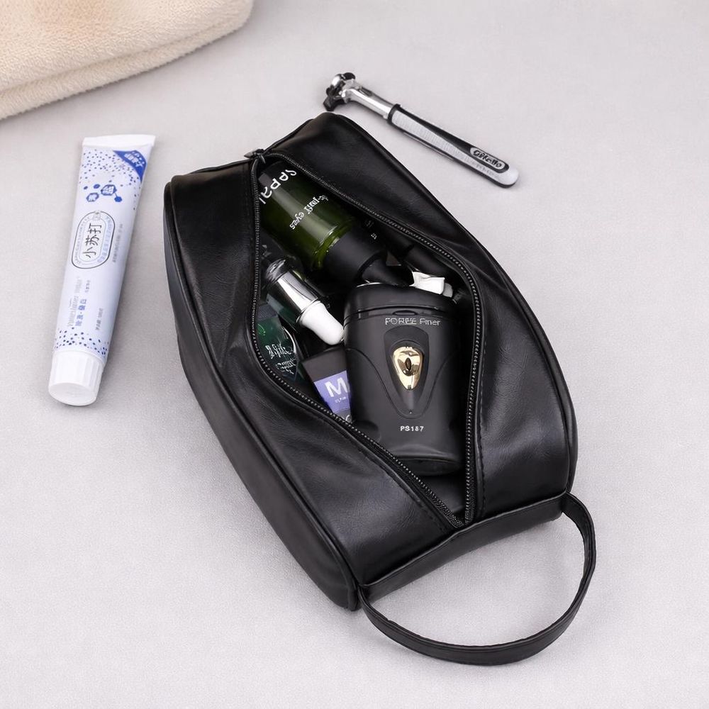 Men's PU Leather Wash Bag - Travel detail photo 4