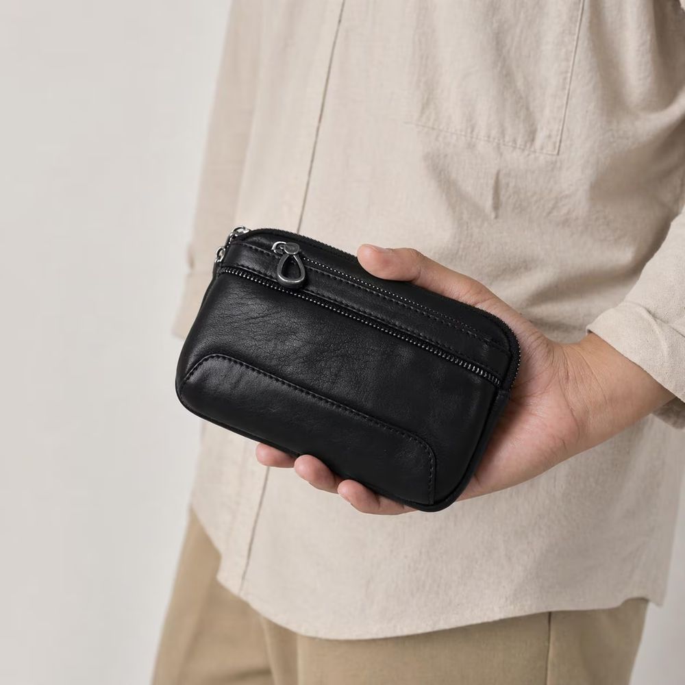 Men’s Genuine Leather Belt Bag detail photo 3