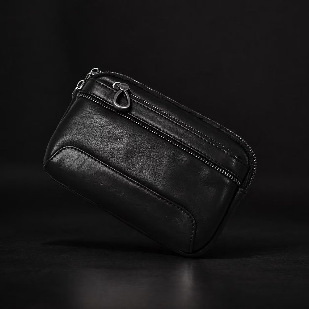 Men’s Genuine Leather Belt Bag detail photo 4