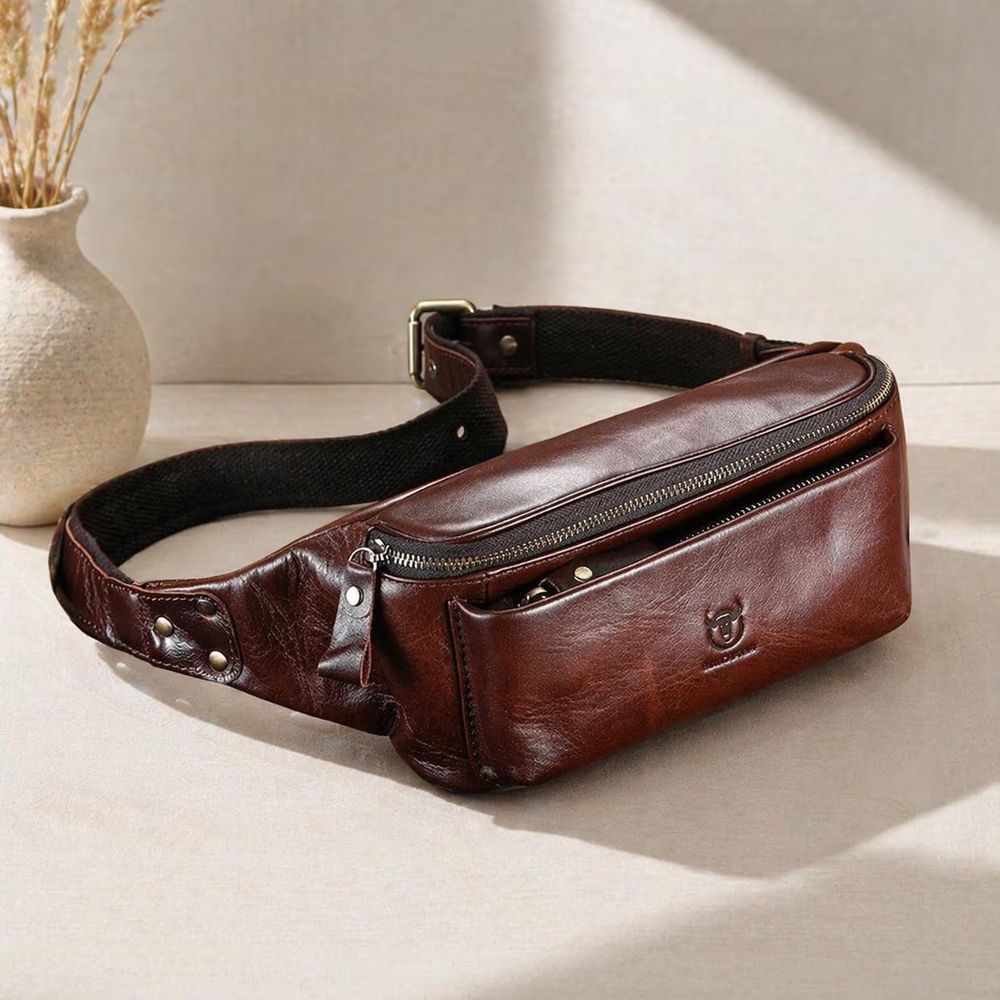Men’s Genuine Leather Waist Bag - Waist Bag from Tin Bucket Mercantile