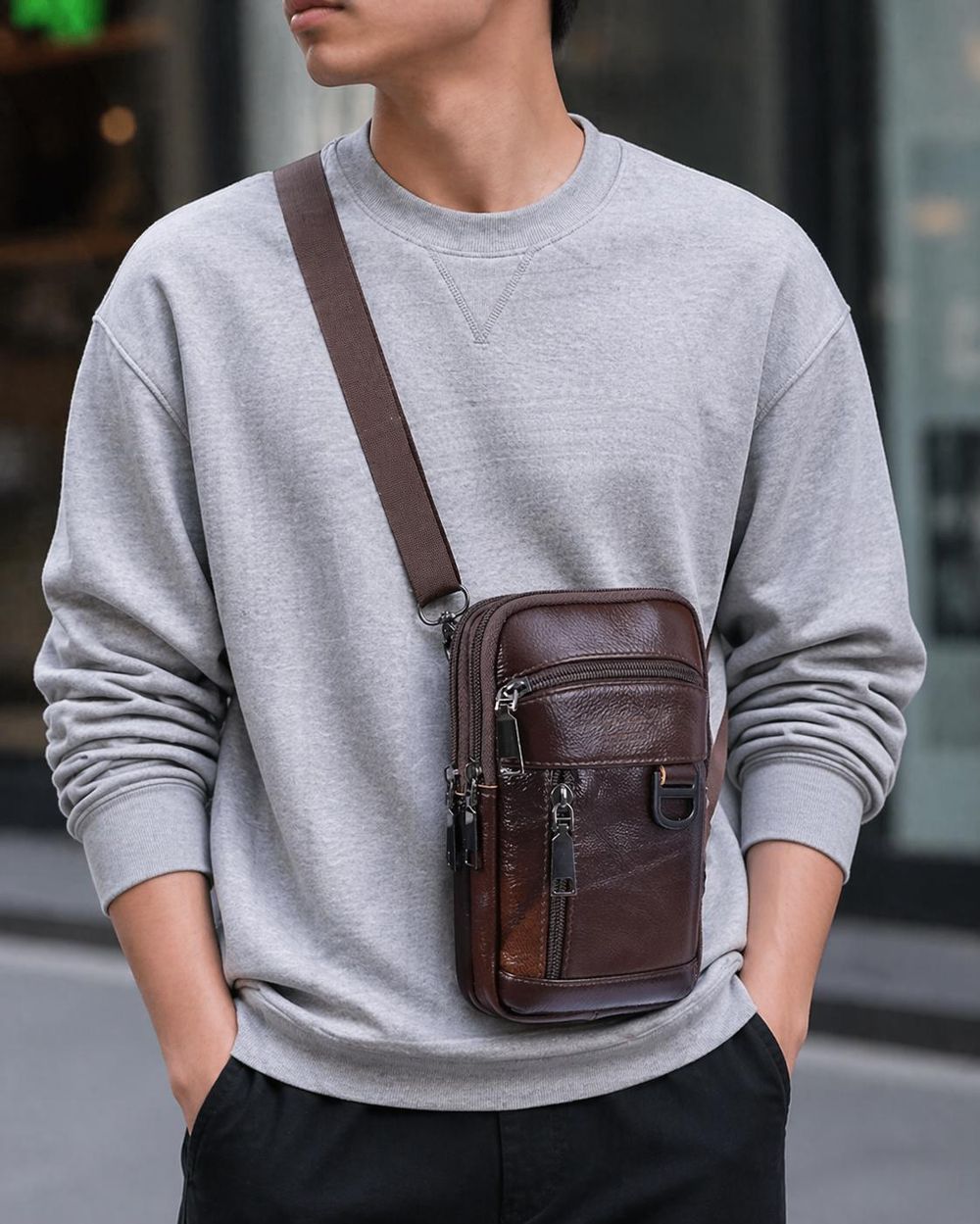 Men’s Stylish Crossbody Bag detail photo 3