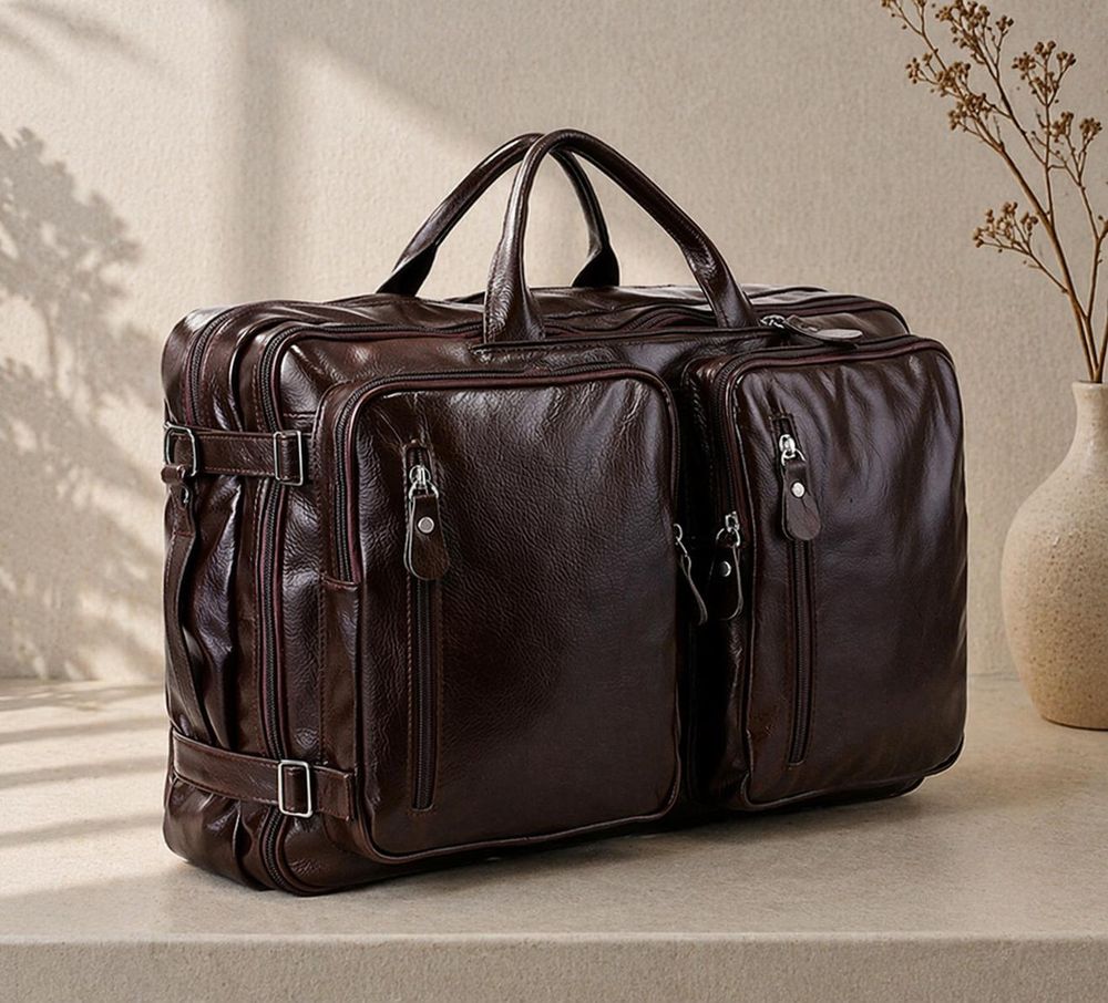 Multi-function Full Grain Leather Travel Bag – - Travel Bag from Tin Bucket Mercantile