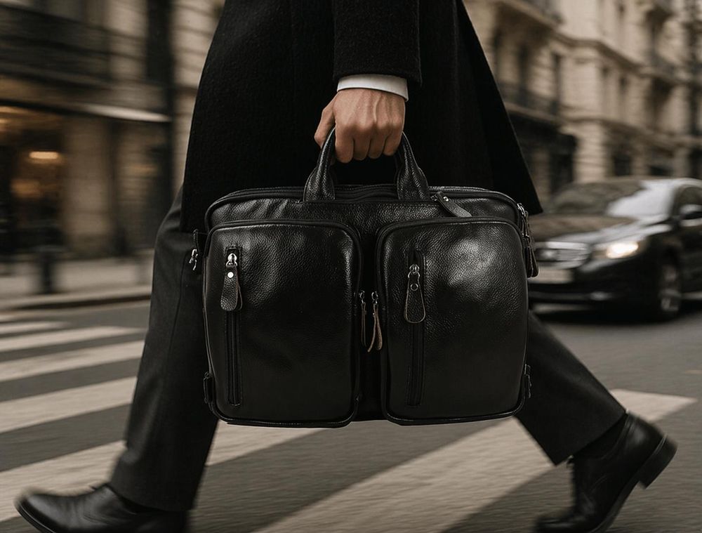 Multi-function Full Grain Leather Travel Bag – detail photo 2