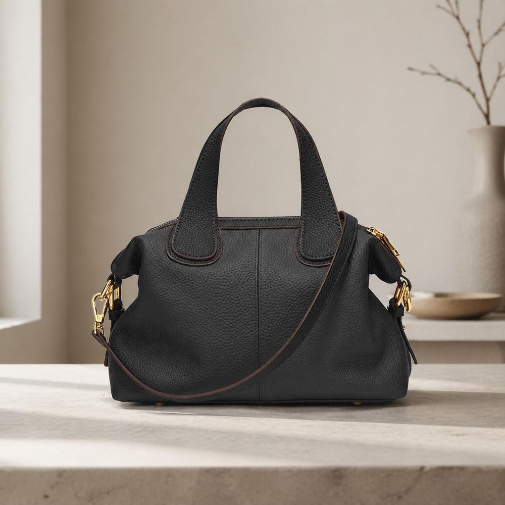 Natural Cow Leather Retro Crossbody Bag detail photo 2
