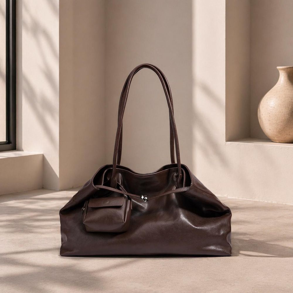 Natural Leather Women’s Shoulder Handbag detail photo 2
