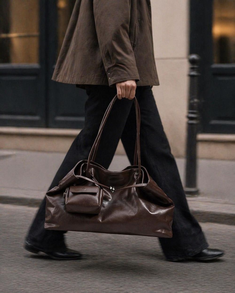 Natural Leather Women’s Shoulder Handbag detail photo 3