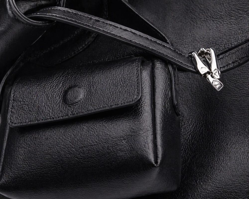 Natural Leather Women’s Shoulder Handbag detail photo 4