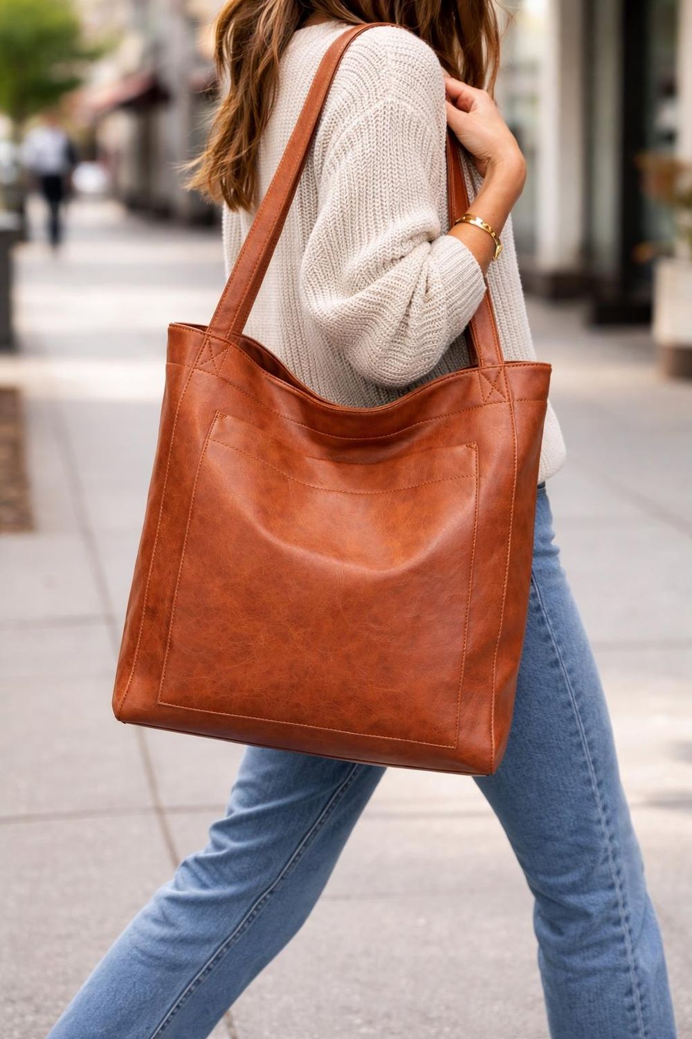 Oil Skin Leather Tote Bag - Tote Bag from Tin Bucket Mercantile
