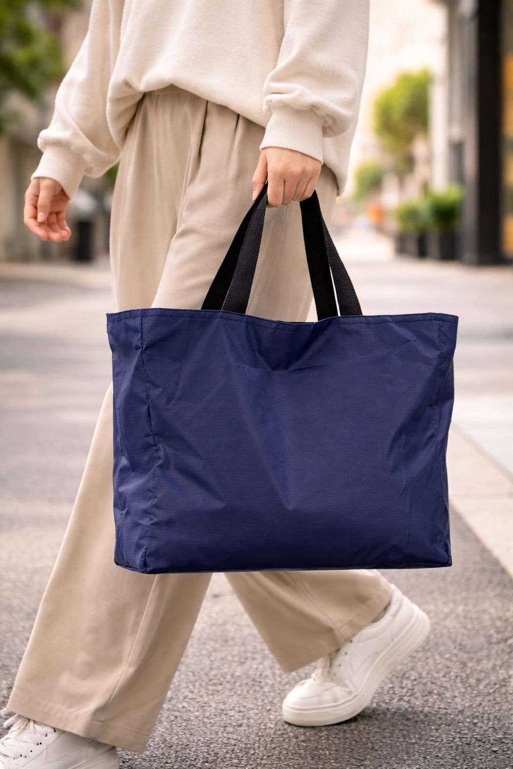 Polyester Oxford Shopping Bags – Zipper Large detail photo 4