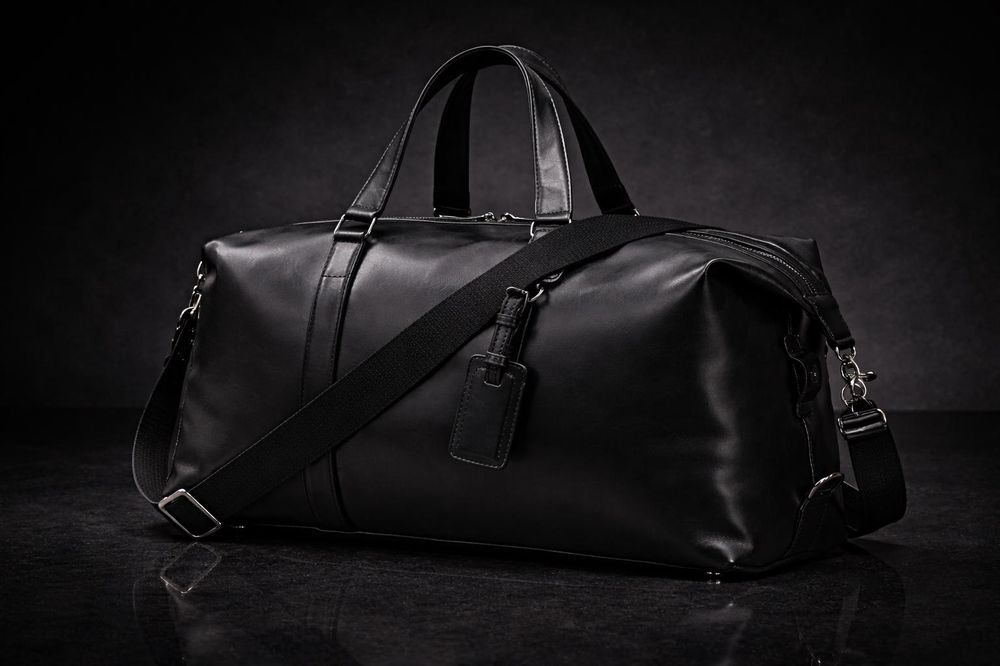 Soft Cowhide Leather Travel Duffel Bag – detail photo 2
