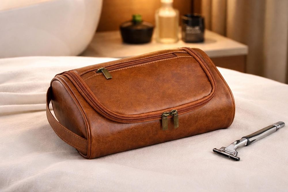 Travel Toiletry Bag – PU Leather Cosmetic detail photo 4