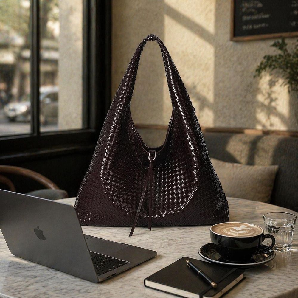 Trendy Women's Woven Shoulder Bag – Large detail photo 3