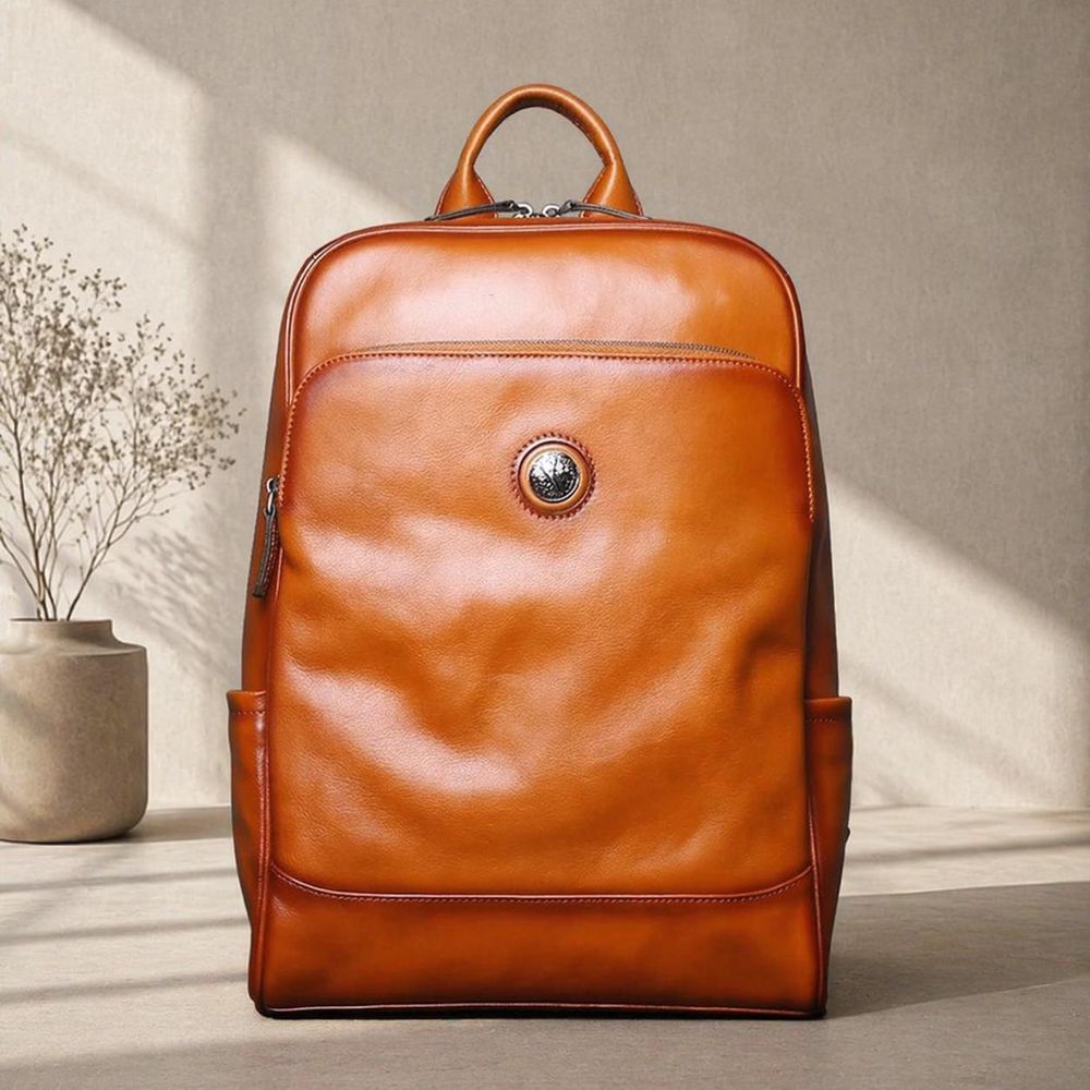 Vegetable Tanned Cowhide Shoulder Backpack – Men’s - Backpack from Tin Bucket Mercantile