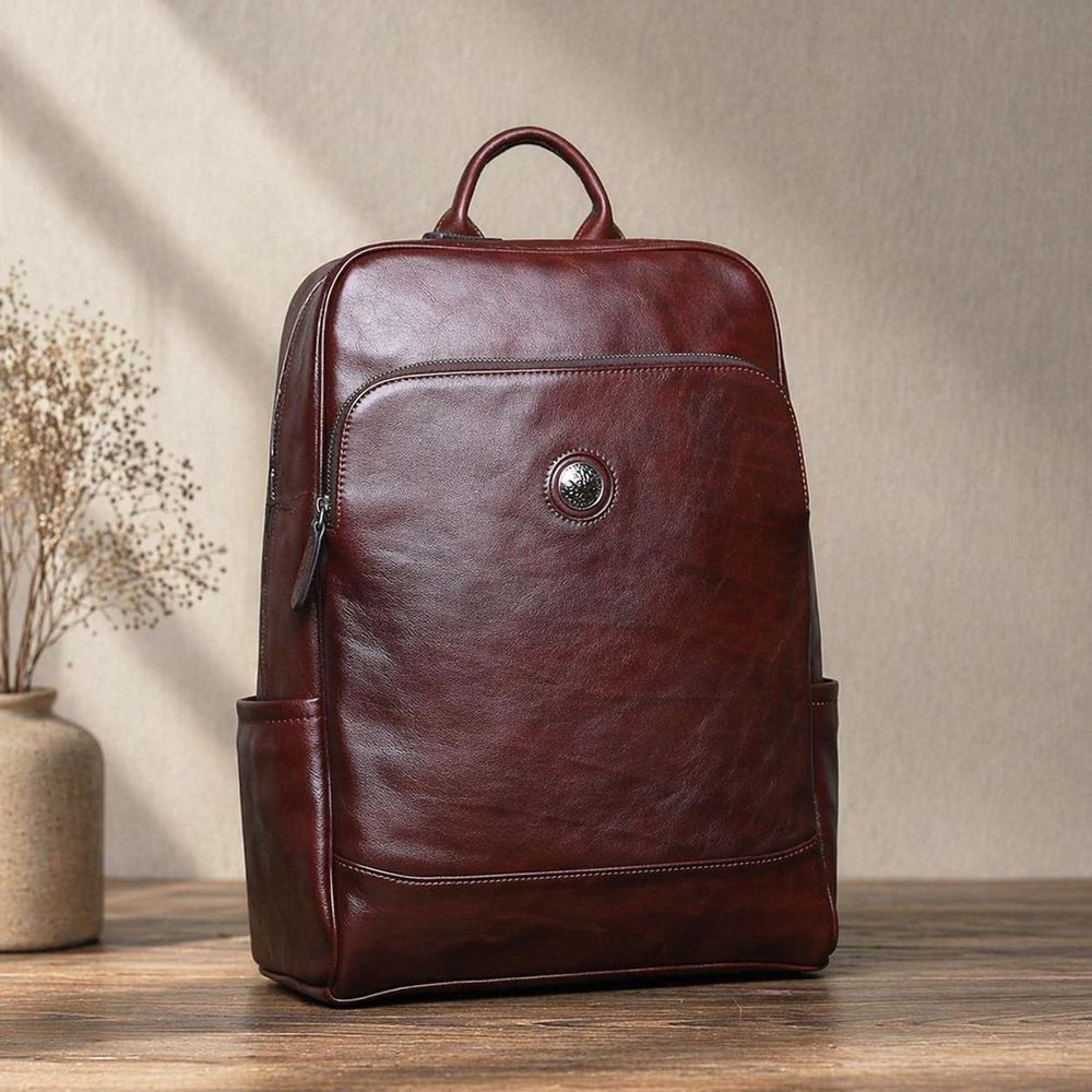 Vegetable Tanned Cowhide Shoulder Backpack – Men’s detail photo 3