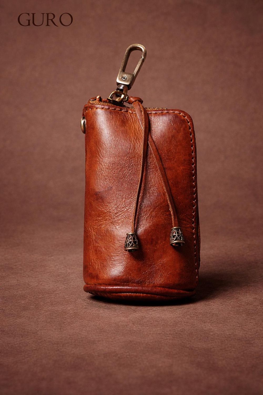 Vintage Cowhide Leather Key Bag – Mini - Wallet from Tin Bucket Mercantile