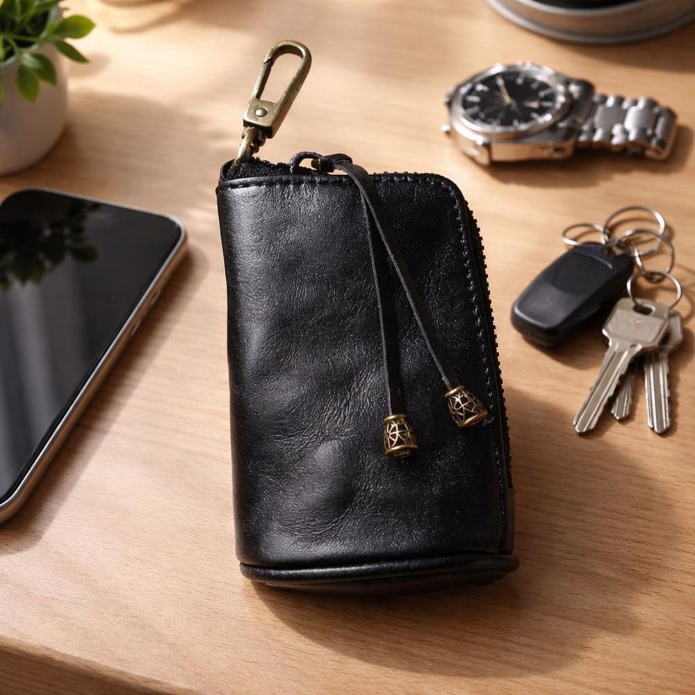 Vintage Cowhide Leather Key Bag – Mini detail photo 2