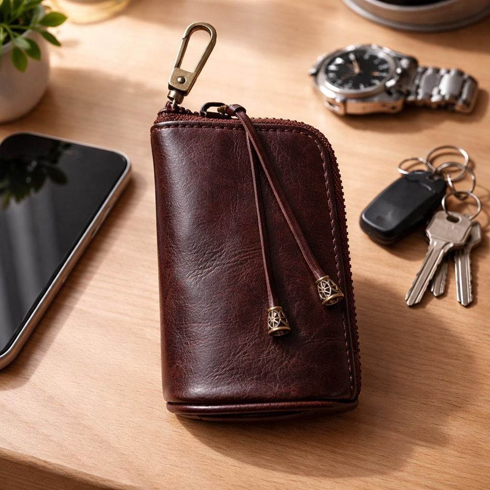 Vintage Cowhide Leather Key Bag – Mini detail photo 3
