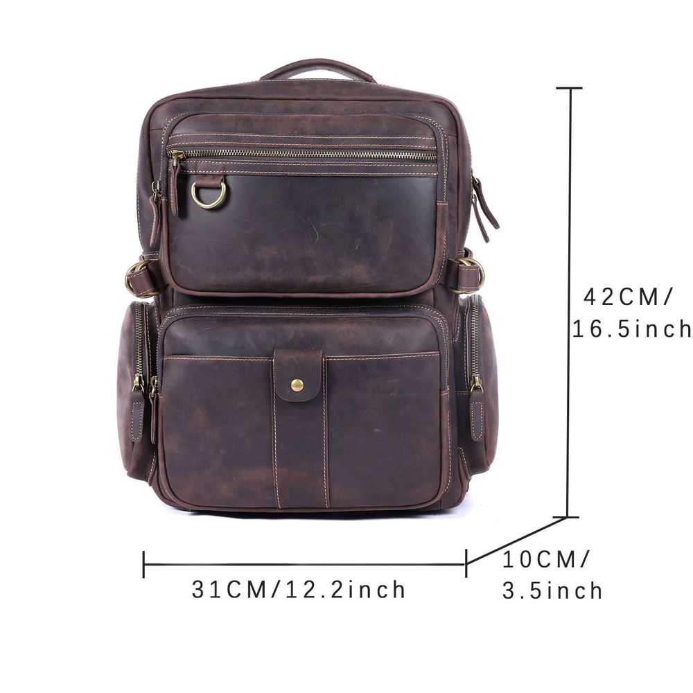 Vintage Genuine Leather Backpack detail photo 3