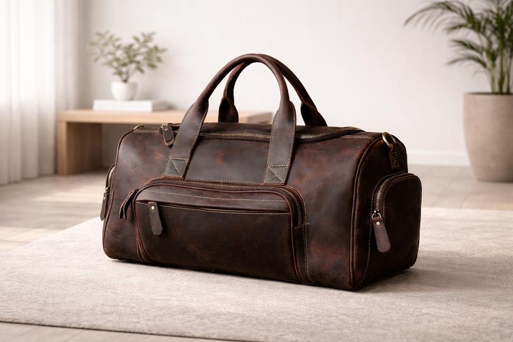 Vintage Genuine Leather Travel Bag – Durable - Travel Bag from Tin Bucket Mercantile
