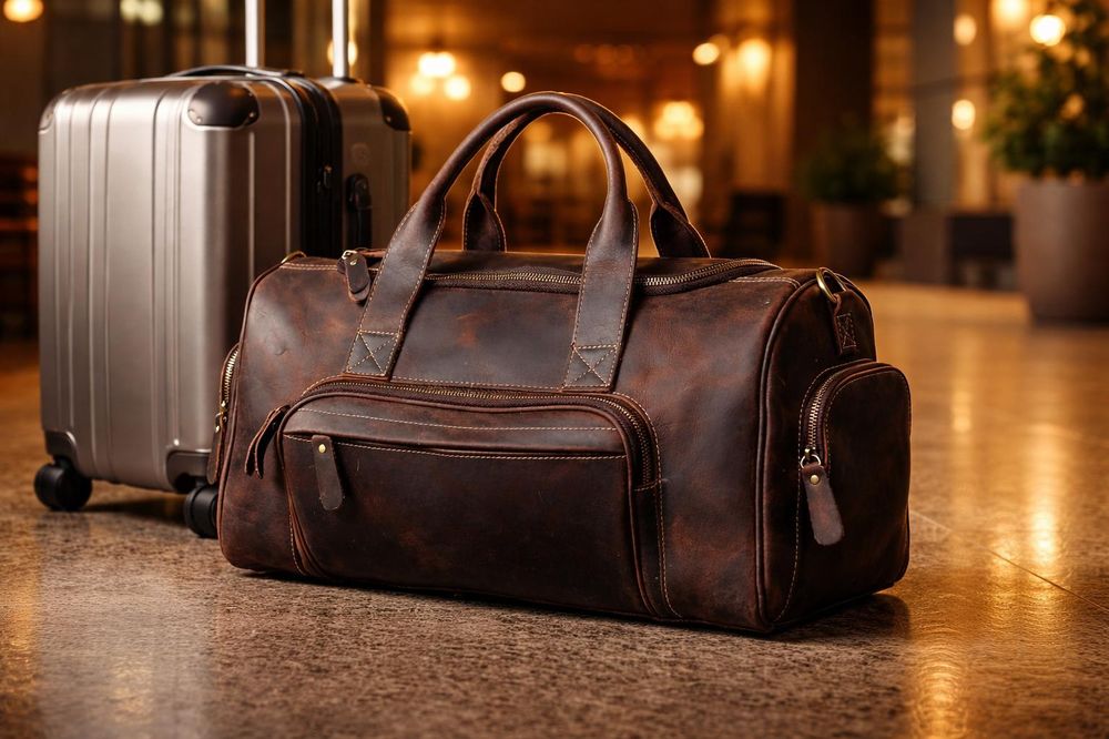 Vintage Genuine Leather Travel Bag – Durable detail photo 4