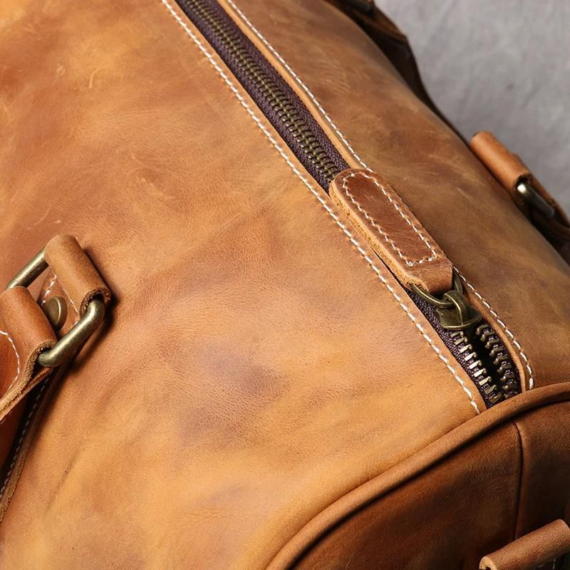 Vintage Men's Cowhide Leather Business Bag – detail photo 4