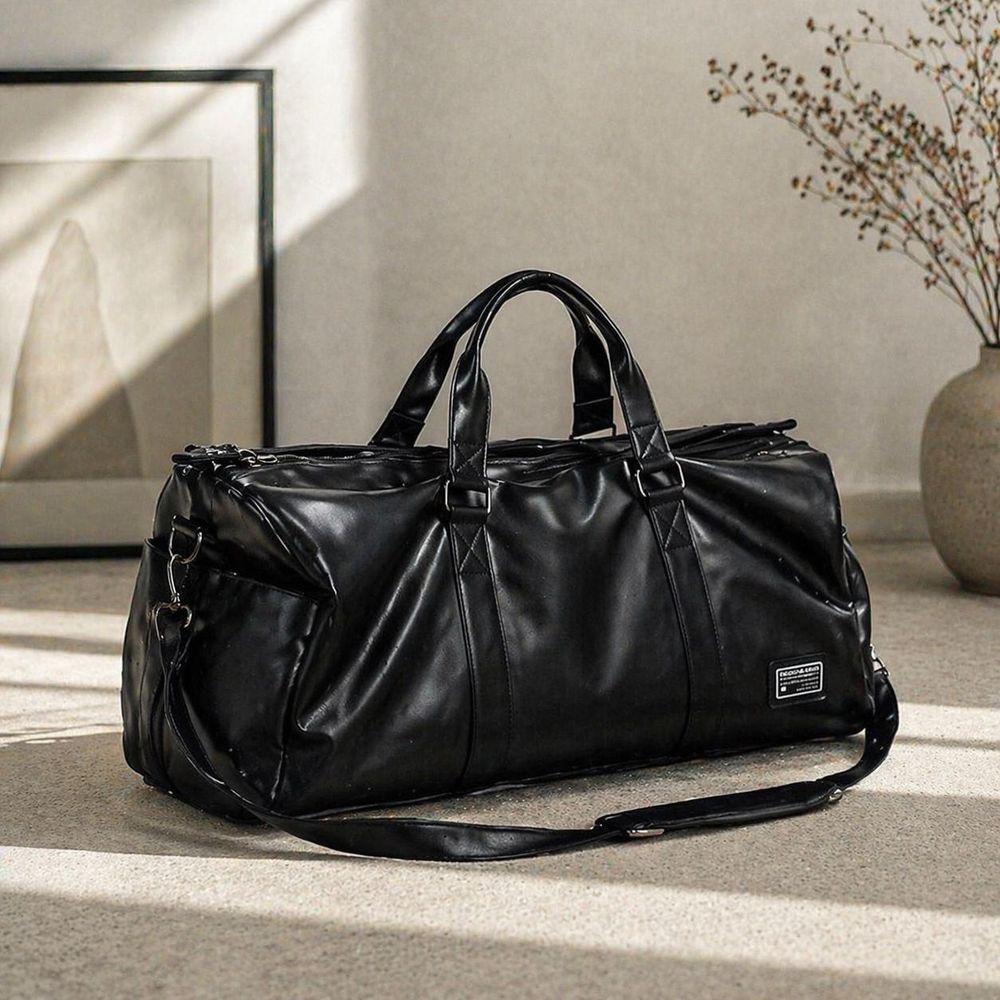 Vintage PU Leather Duffel Bag – Men’s - Travel Bag from Tin Bucket Mercantile